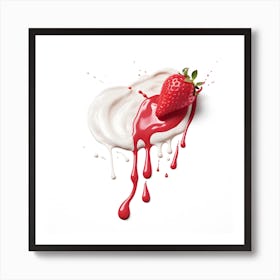 Strawbery And Cream Art By Csaba Fikker 026 1 Art Print