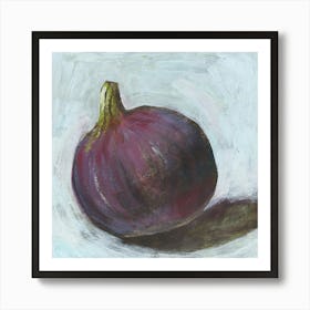 Fig - square painting food still life kitchen Anton Maliar white purple figurative Art Print