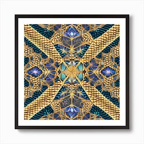 Gold And Blue Art Print