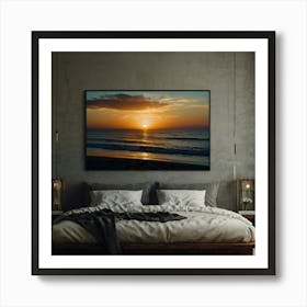 Sunset At The Beach Art Print