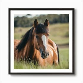 Horse In The Grass 1 Art Print