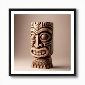 Tiki Head wooden statue Art Print