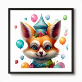 Birthday Fox 5 Art Print