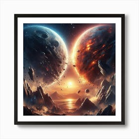 Two Planets In Space 1 Art Print