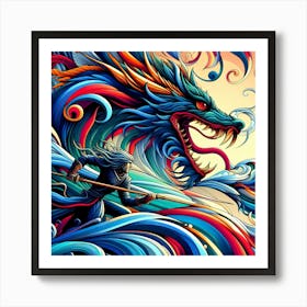 Dragon In The Sea 1 Art Print