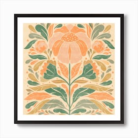 Floral textured Illustration- light background Art Print