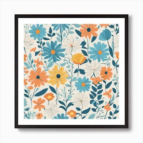 Seamless Floral Pattern Art Print