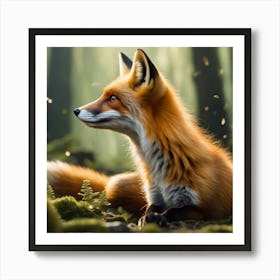 Fox In The Forest 67 Art Print