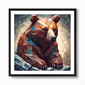 Geometric Art bear 1 Art Print