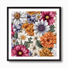 Seamless Floral Pattern Art Print