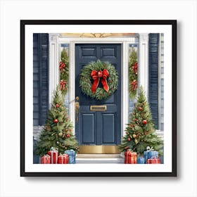 Christmas Door 189 Art Print