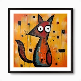 Cat With Big Eyes Art Print