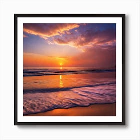 Sunset On The Beach 241 Art Print