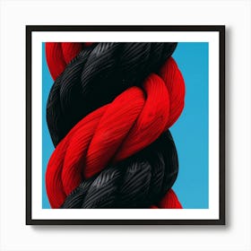 Black And Red Rope Art Print