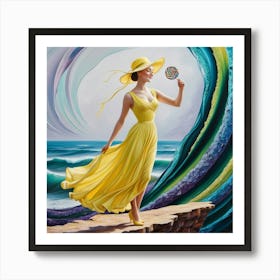 Woman with a sweet lollipop Art Print