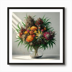 A Bouquet of Flowers and Buds Art Print