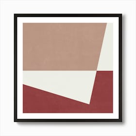 Minimalist Abstract Geometries - Wine 01 Art Print