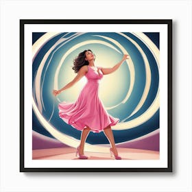 Dancer In Pink Dress Art Print