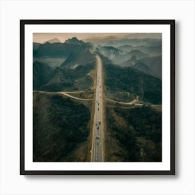 Misty Mountain Highway Art Print