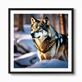 Wolf In The Woods 10 Art Print