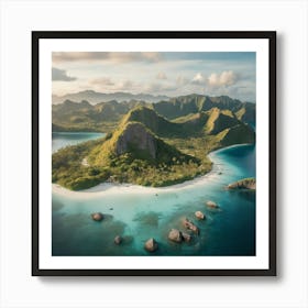 Aerial shot El Nido Palawan, PH Art Print