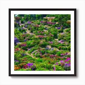 Beautiful Garden Of Flowers Art Print