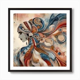 Psychedelic Woman Art Print