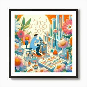 Chemistry Lab Illustration Art Print