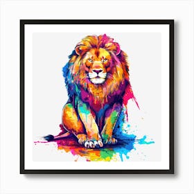 Colorful Lion 1 Art Print