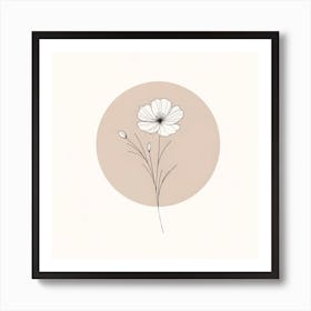 "Minimalist Flora: A Study in Contemporary Botanicals"  'Minimalist Flora: A Study in Contemporary Botanicals' presents a single flower against a warm, neutral background, embodying modern simplicity and elegance. The clean lines and restrained palette celebrate the beauty in understatement, making this piece a perfect match for the minimalist or Scandinavian-inspired décor. It's a subtle yet striking artwork that brings a natural and refined touch to any living space.  This piece is an ideal choice for the discerning art lover looking to bring a touch of nature's calm into the hustle and bustle of contemporary life. Its gentle presence is a daily reminder of the beauty that lies in simplicity. Art Print