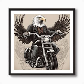 Eagle On A Motorcycle 2 Art Print