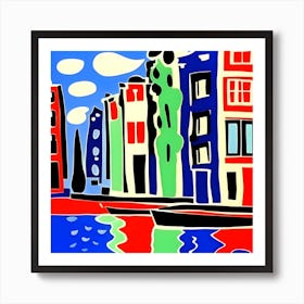 Amsterdam River Scene Wall Decor Art Print