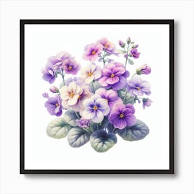 Flowers of Saintpaulia 1 Art Print