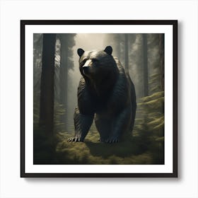 Black Bear In The Forest 7 Art Print