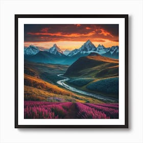 Distant View Over Mountain Art Print