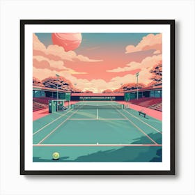 A Tennis Tournament Lofi Illustration 1718671258 3 Art Print