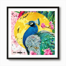 Maximalist Peacock Oriental Inspired Art 1 Art Print