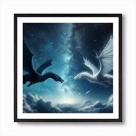 Two Majestic Dragons Art Print