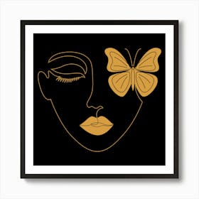 Butterfly Face whit butterfly Art Print