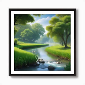 River In The Forest 18 Art Print