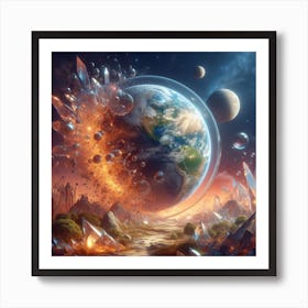 Earth In Space 14 Art Print