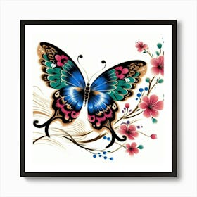 Japanese Butterfly Art Art Print
