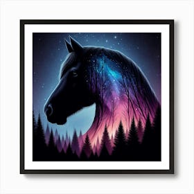 Horse In The Forest Art Print