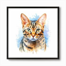 Bengal Glitter Cat Portrait 3 Póster