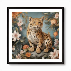 Leopard In The Garden Art Print