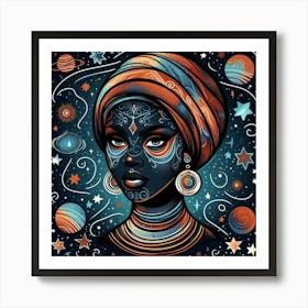 Ellunara Celestial Portrait Art Print