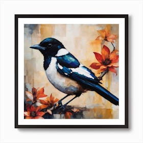 Bird Perched On A Branch Art Print