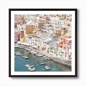 Procida Island Houses Square Art Print