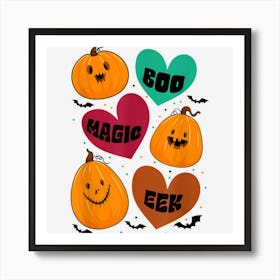 Halloween Boo Magic Eek Graphic Funny Pumpkin Halloween 2022 Art Print