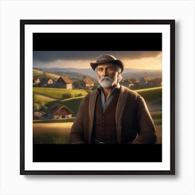 Man In Front Of A Village Art Print